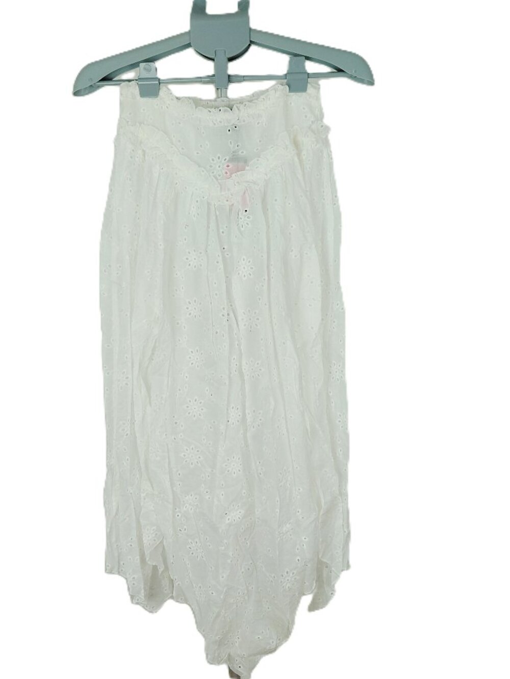 PrettyLittleThing Embroidered Eyelet Maxi Skirt Women's Size 6 White Fairycore
